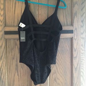 NEW Black lace mossimo one piece swimsuit
